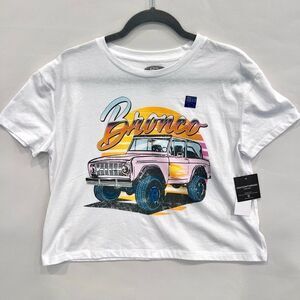 Grayson Threads Black Women's White Juniors' Bronco Graphic T-Shirt Size‎ XS NWT
